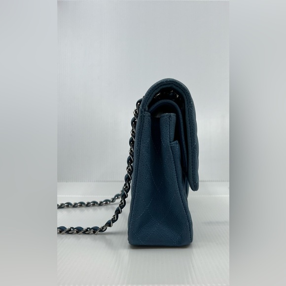 Chanel Blue Caviar Medium Double Flap Bag SHW - Picture 8 of 9
